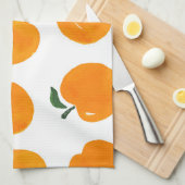 Abrikozen Waterverf Witte Achtergrond  Theedoek (Quarter Fold)