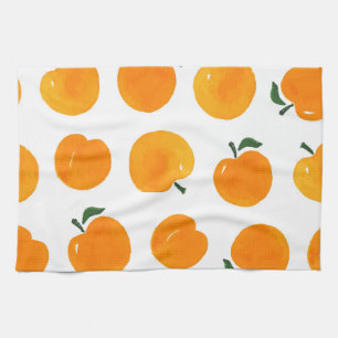 Abrikozen Waterverf Witte Achtergrond Theedoek