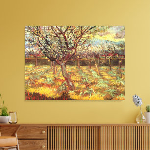 Abrikozenbomen in bloei door Vincent van Gogh Canvas Afdruk
