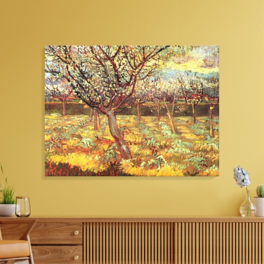 Abrikozenbomen in Blossom door Vincent van Gogh Canvas Afdruk (Insitu (Woonkamer))