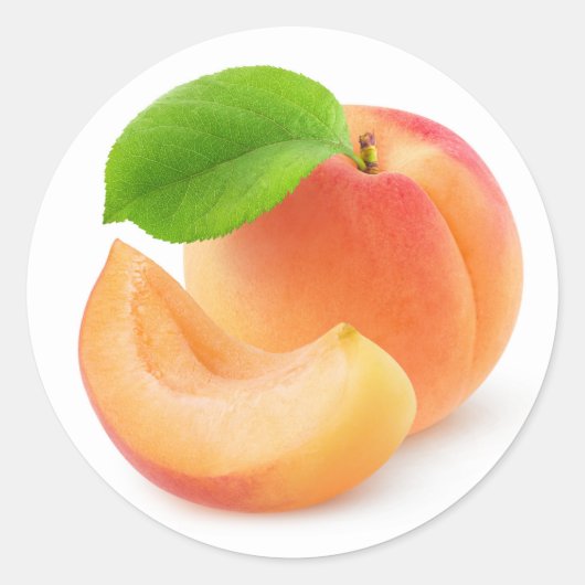 abrikozenfruit ronde sticker (Voorkant)