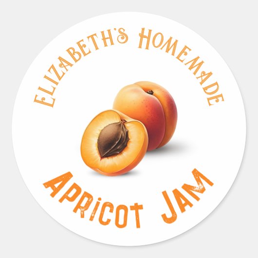 Abrikozenjam Ronde Sticker (Voorkant)