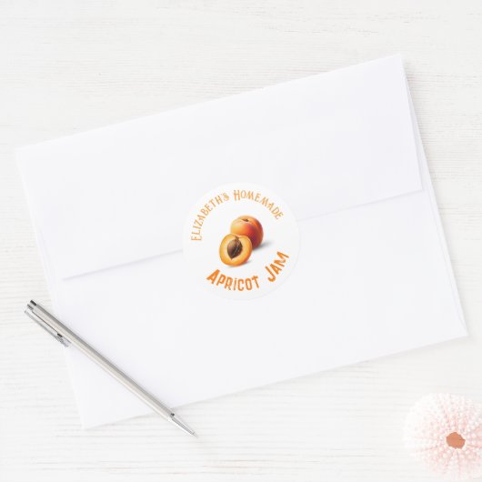 Abrikozenjam Ronde Sticker (Envelop)