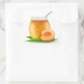 Abrikozenjam Vierkante Sticker (Tas)