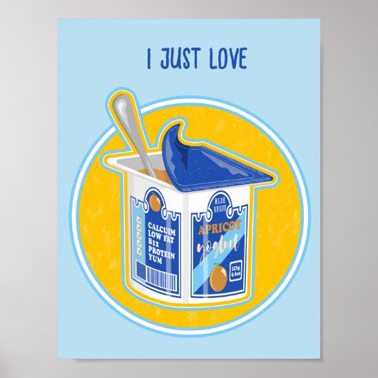 Abrikozenyoghurt in een fles poster (Voorkant)