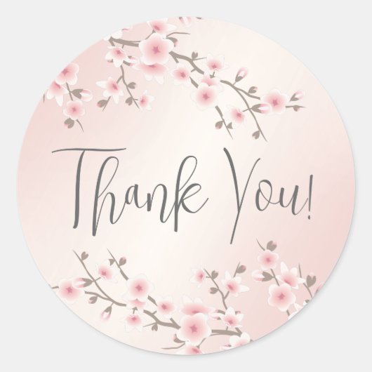Abriot Cherry Blossom Bedankt Ronde Sticker (Voorkant)