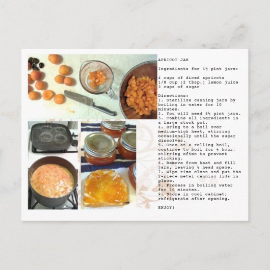 Abriot Jam Recipe Briefkaart (Voorkant)