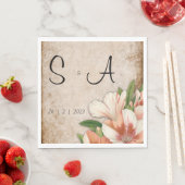 Abriot Lilies Vintage Wedding Servet (Insitu)