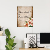 Abriot Lilies Wedding Welkom Poster (Thuiskantoor)