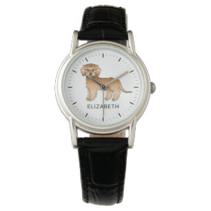 Abriot Mini Goldendoedle Cartoon Dog & Name Horloge