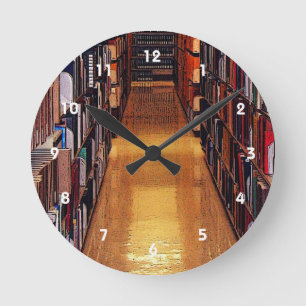 Abris de livres de bibliothèque Horloge murale Ab