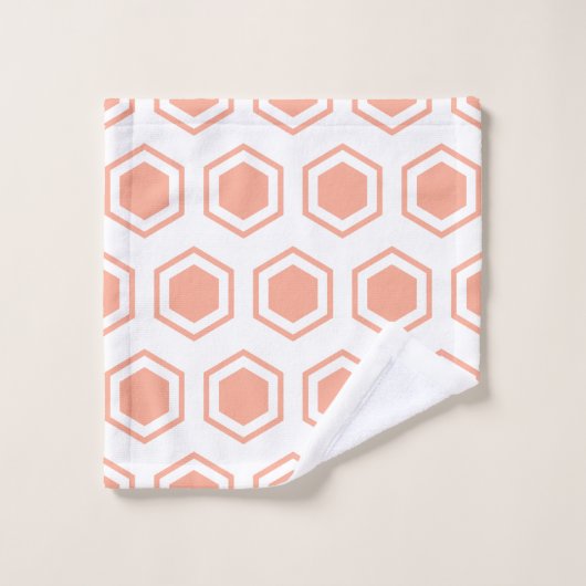 Abrit en wit hexagonal Patroon Bad Handdoek (Wasdoekje)