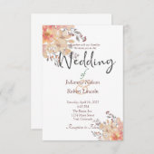 Abrite waterverf floral bruiloft kaart (Voorkant / Achterkant)