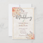 Abrite waterverf floral bruiloft kaart (Voorkant)