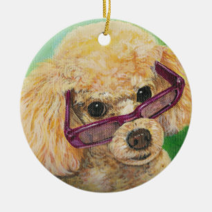 Abritish Poodle Ornament-kerstcadeau Keramisch Ornament