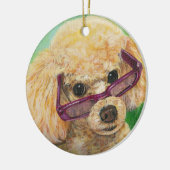 Abritish Poodle Ornament-kerstcadeau Keramisch Ornament (Links)