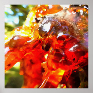 Abritostructuur Uitgelekte hars Abstracte Abstract Poster