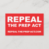 Abroger la loi PREP cartes de visite - 2 côtés (Devant)