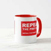 Abroger la loi PREP - Mug à café à deux tons (Devant droit)
