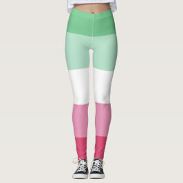 Abroseksueel Watermeloen Groen Roze Witte Streep L Leggings