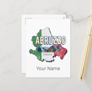 Abruzzes Italie Région Rétro Carte Souvenir Vintag