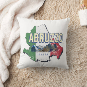 Abruzzo Italië Retro Regio Kaart Souvenir Kussen
