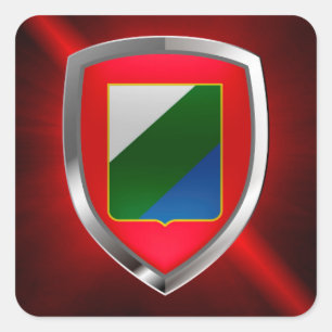 Abruzzo Mettalic Emblem Vierkante Sticker
