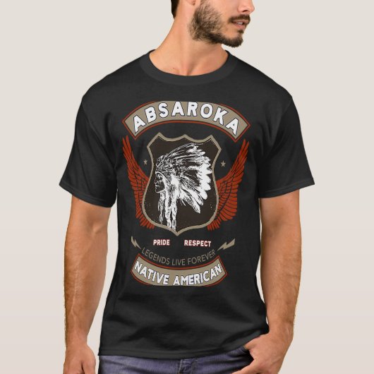 Absaroka Crow Tribe Native American Indian Pride R T-shirt (Voorkant)