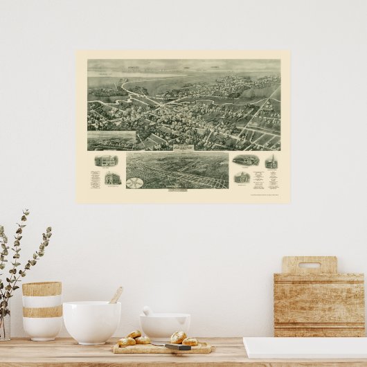 Absecon, NJ Panoramic Map - 1924 Poster (Keuken)