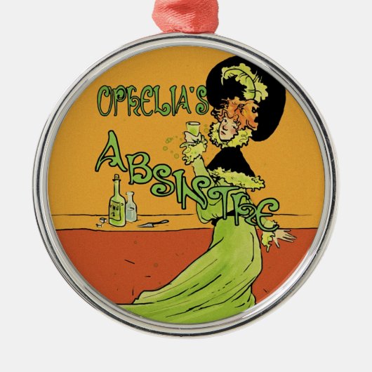 Absinthe 1890s Style Metalen Ornament (Voorkant)