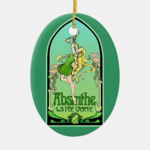 Absinthe Art Nouveau Keramisch Ornament