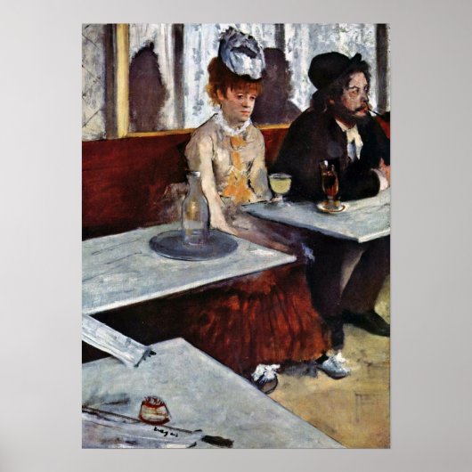 Absinthe door Edgar Degas Poster (Voorkant)