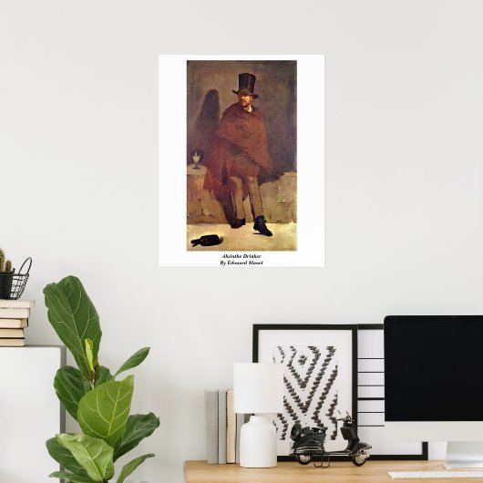 Absinthe Drinker by Edouard Manet Poster (Thuiskantoor)