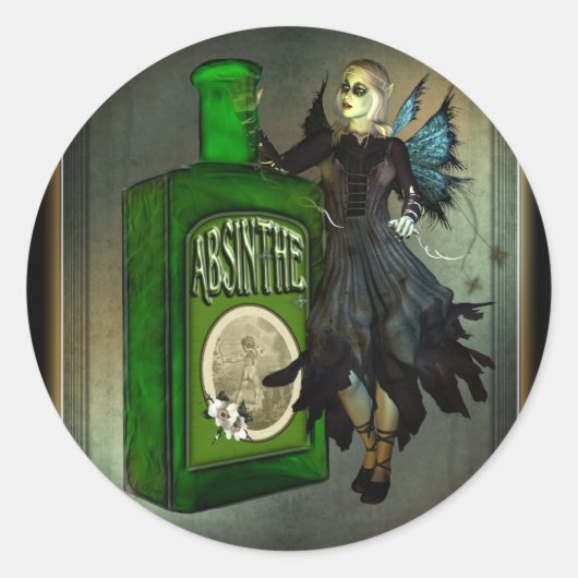 Absinthe Faerie Ronde Stickers (Voorkant)