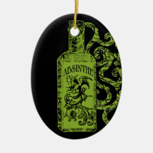 Absinthe-flessenzols Keramisch Ornament