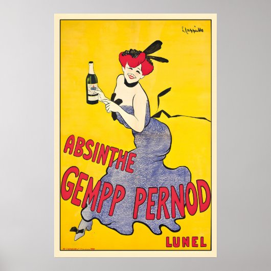 Absinthe Gempp Pernod Vintage Advertising Poster b (Voorkant)