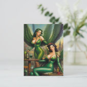 Absinthe Green Fairies Briefkaart (Staand voorkant)