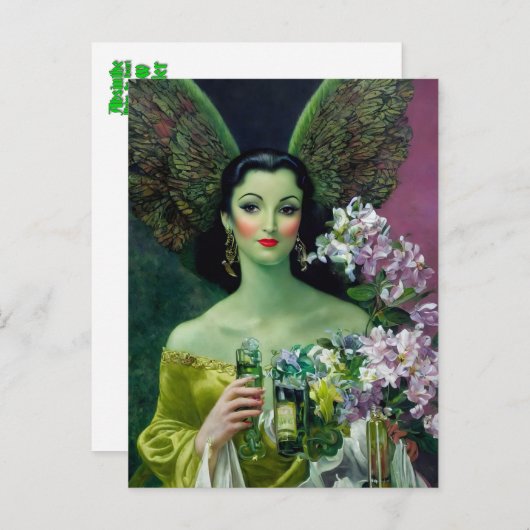 Absinthe Green Fairy Briefkaart (Voorkant / Achterkant)