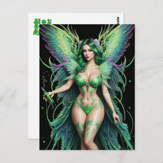Absinthe Green Fairy Carte postale (Devant / Derrière)