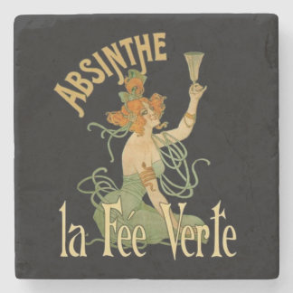 Absinthe Green Fairy La Fee Verte, Poster Steampun Stenen Onderzetter