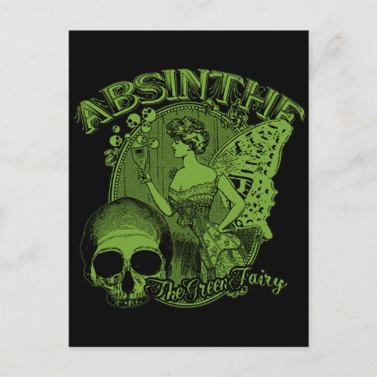 Absinthe Green Fairy Lady Briefkaart (Voorkant)