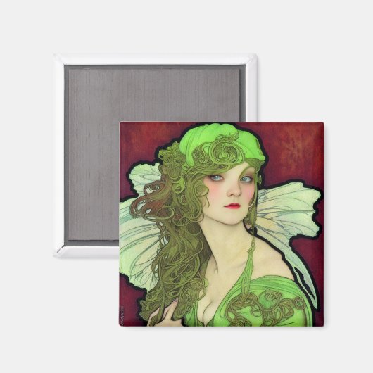 Absinthe Green Fairy Magnet (Recto/Verso)