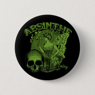 Absinthe Groene Fee Vrouw Ronde Button 5,7 Cm
