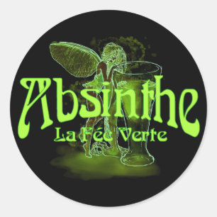 Absinthe La Fee verte faire with Glass Ronde Sticker