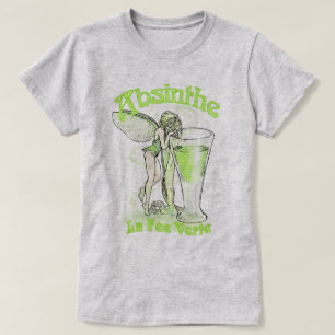 Absinthe La Fee Verte Fee met Glas T-shirt