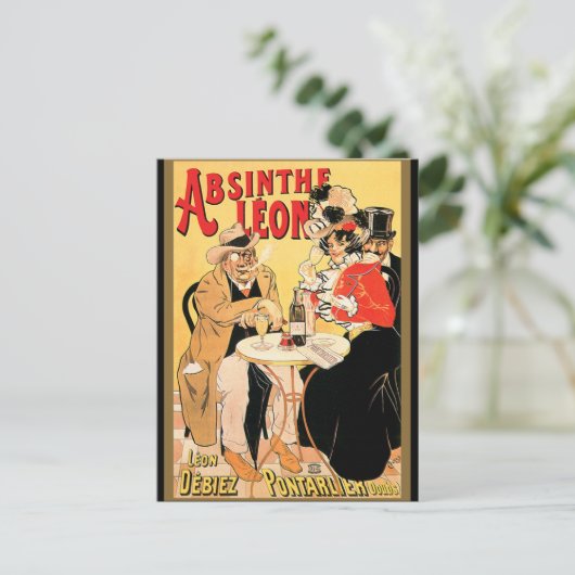 Absinthe Leon Briefkaart (Staand voorkant)