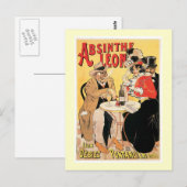 Absinthe Leon Drink en kunst Briefkaart (Voorkant / Achterkant)
