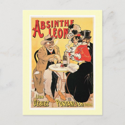 Absinthe Leon Drink en kunst Briefkaart (Voorkant)