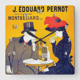 Absinthe, Leonetto Cappiello Fine Vintage Vierkante Klok