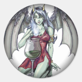 Absinthe Now Fairy Fade to Black Round Stickers